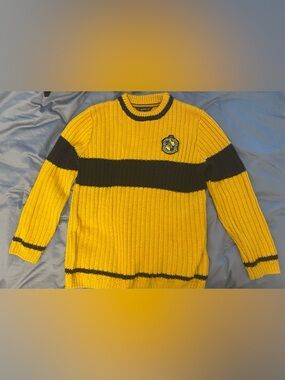 Hufflepuff Yellow and Black Striped Knit Quidditch Sweater